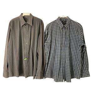 Men’s lot bundle of 2 shirts button Hugo boss & dockers size large 5762